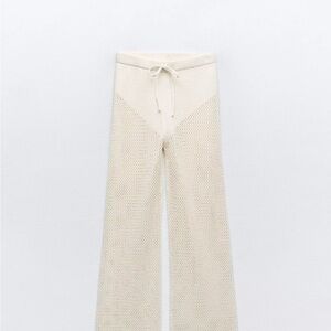Zara Cream Knit Cover Up Pants
